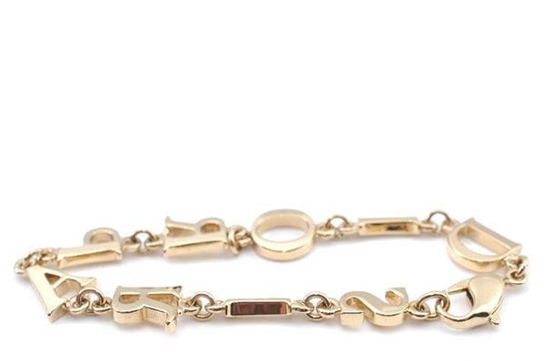 Authentic Christian Dior Chain Bracelet Gold Tone CD Box J2862