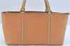 Authentic BURBERRY Vintage Leather Hand Bag Purse Beige J2880