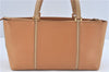 Authentic BURBERRY Vintage Leather Hand Bag Purse Beige J2880