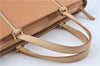 Authentic BURBERRY Vintage Leather Hand Bag Purse Beige J2880