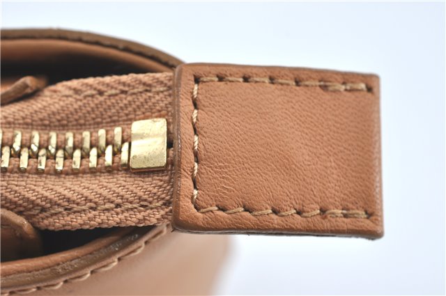 Authentic BURBERRY Vintage Leather Hand Bag Purse Beige J2880