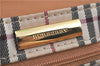 Authentic BURBERRY Vintage Leather Hand Bag Purse Beige J2880
