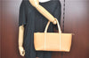 Authentic BURBERRY Vintage Leather Hand Bag Purse Beige J2880