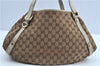 Authentic GUCCI Abbey Shoulder Tote Bag GG Canvas Leather 130736 Brown J2888