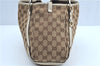 Authentic GUCCI Abbey Shoulder Tote Bag GG Canvas Leather 130736 Brown J2888