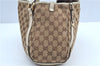 Authentic GUCCI Abbey Shoulder Tote Bag GG Canvas Leather 130736 Brown J2888