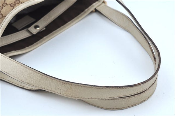 Authentic GUCCI Abbey Shoulder Tote Bag GG Canvas Leather 130736 Brown J2888