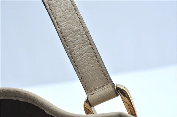 Authentic GUCCI Abbey Shoulder Tote Bag GG Canvas Leather 130736 Brown J2888