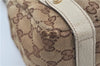 Authentic GUCCI Abbey Shoulder Tote Bag GG Canvas Leather 130736 Brown J2888