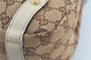 Authentic GUCCI Abbey Shoulder Tote Bag GG Canvas Leather 130736 Brown J2888
