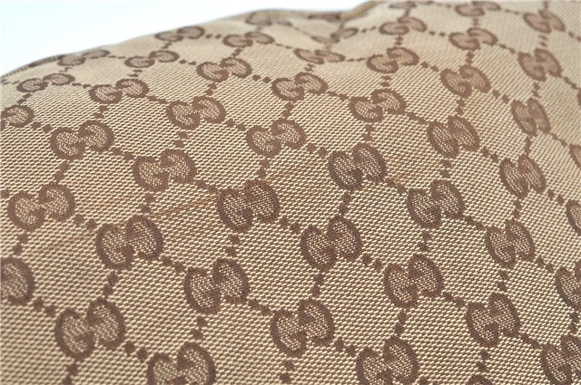 Authentic GUCCI Abbey Shoulder Tote Bag GG Canvas Leather 130736 Brown J2888