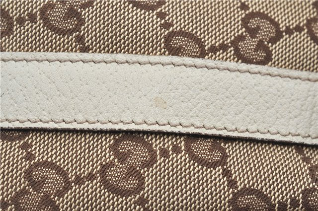 Authentic GUCCI Abbey Shoulder Tote Bag GG Canvas Leather 130736 Brown J2888