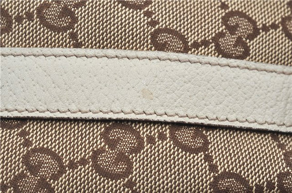 Authentic GUCCI Abbey Shoulder Tote Bag GG Canvas Leather 130736 Brown J2888