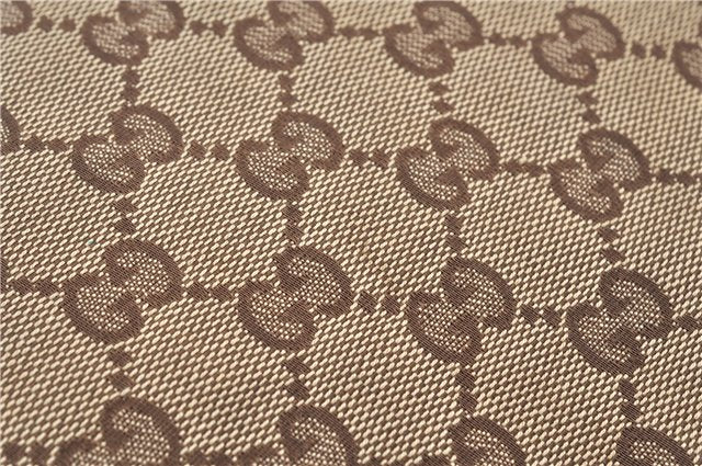 Authentic GUCCI Abbey Shoulder Tote Bag GG Canvas Leather 130736 Brown J2888