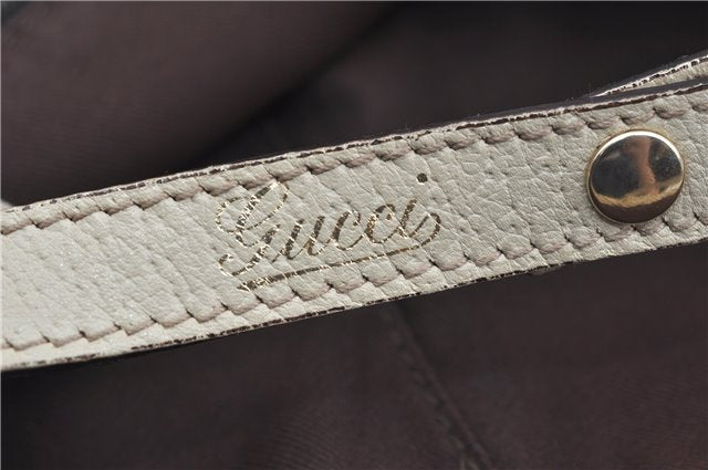 Authentic GUCCI Abbey Shoulder Tote Bag GG Canvas Leather 130736 Brown J2888