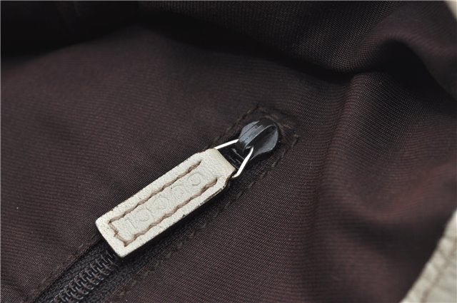 Authentic GUCCI Abbey Shoulder Tote Bag GG Canvas Leather 130736 Brown J2888