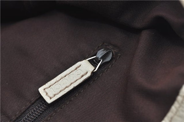 Authentic GUCCI Abbey Shoulder Tote Bag GG Canvas Leather 130736 Brown J2888