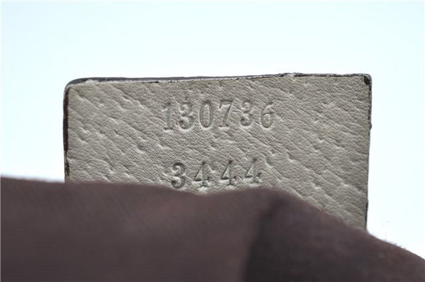 Authentic GUCCI Abbey Shoulder Tote Bag GG Canvas Leather 130736 Brown J2888