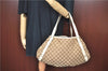 Authentic GUCCI Abbey Shoulder Tote Bag GG Canvas Leather 130736 Brown J2888