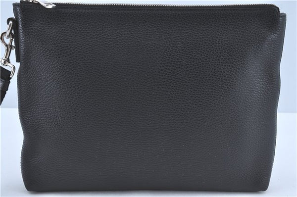 Authentic GUCCI Clutch Hand Bag Purse Leather 387075 Black J2889