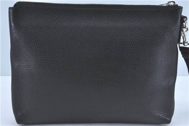 Authentic GUCCI Clutch Hand Bag Purse Leather 387075 Black J2889