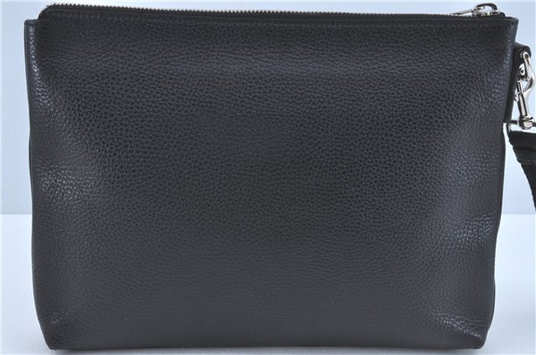 Authentic GUCCI Clutch Hand Bag Purse Leather 387075 Black J2889