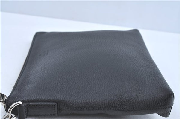 Authentic GUCCI Clutch Hand Bag Purse Leather 387075 Black J2889