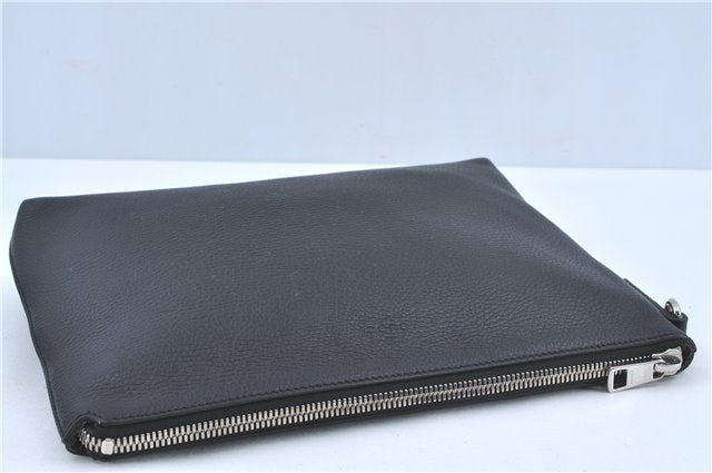 Authentic GUCCI Clutch Hand Bag Purse Leather 387075 Black J2889