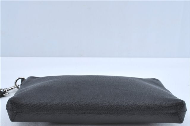 Authentic GUCCI Clutch Hand Bag Purse Leather 387075 Black J2889