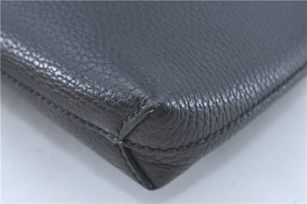 Authentic GUCCI Clutch Hand Bag Purse Leather 387075 Black J2889