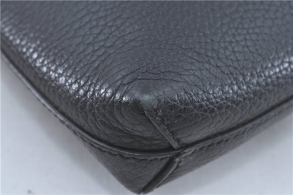 Authentic GUCCI Clutch Hand Bag Purse Leather 387075 Black J2889