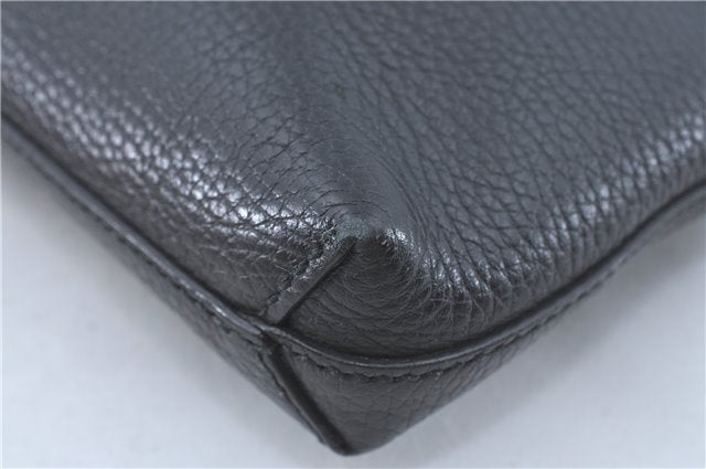 Authentic GUCCI Clutch Hand Bag Purse Leather 387075 Black J2889