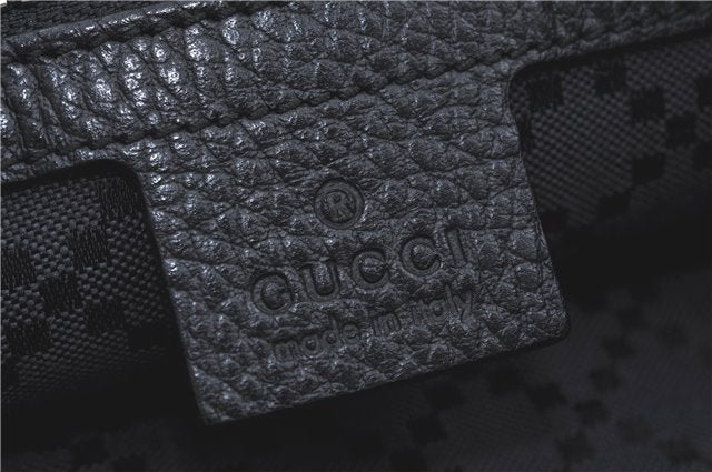 Authentic GUCCI Clutch Hand Bag Purse Leather 387075 Black J2889