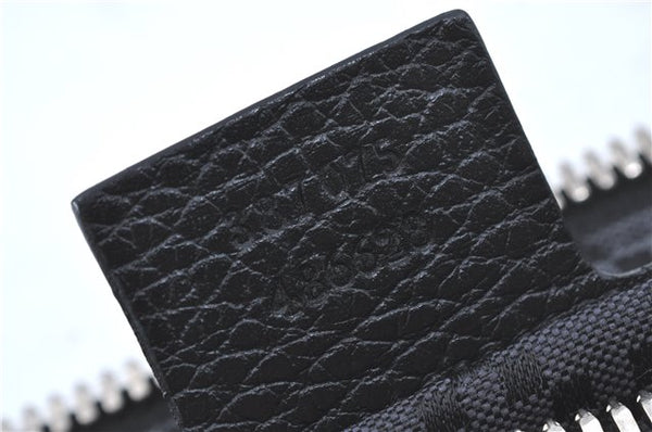 Authentic GUCCI Clutch Hand Bag Purse Leather 387075 Black J2889