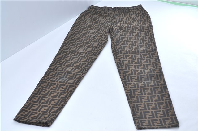 Authentic FENDI Zucca Pants Canvas USA Size 26inches Brown Black J2893