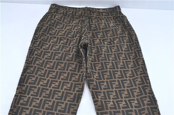 Authentic FENDI Zucca Pants Canvas USA Size 26inches Brown Black J2893