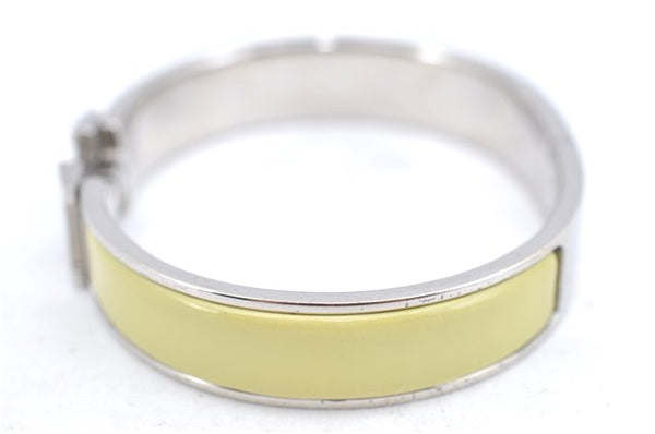 Authentic HERMES Bangle ClicH Silver Yellow J2911