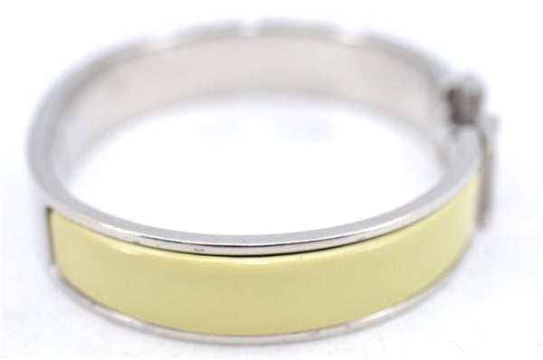 Authentic HERMES Bangle ClicH Silver Yellow J2911