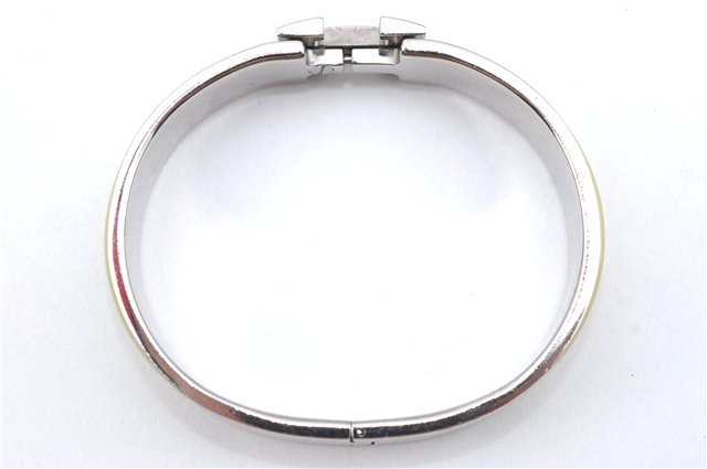 Authentic HERMES Bangle ClicH Silver Yellow J2911