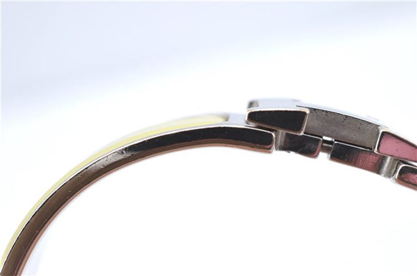 Authentic HERMES Bangle ClicH Silver Yellow J2911