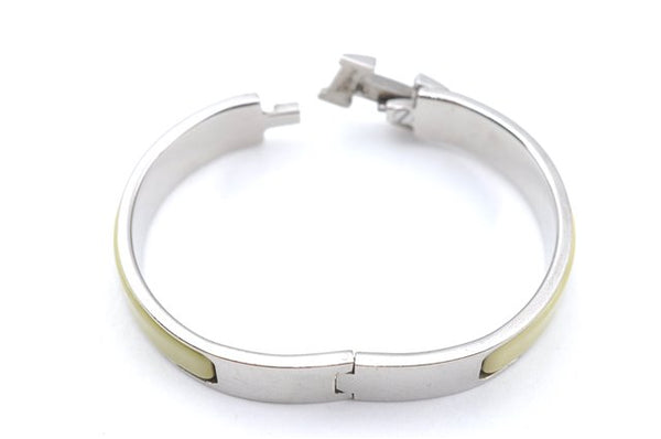 Authentic HERMES Bangle ClicH Silver Yellow J2911