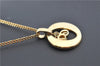 Authentic Christian Dior Gold Tone Chain Pendant Necklace CD J2913