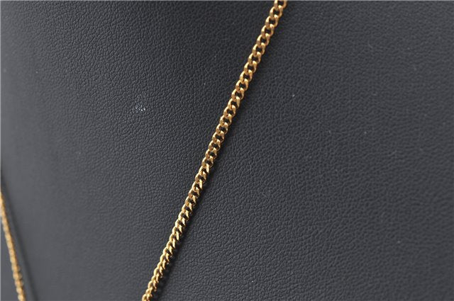 Authentic Christian Dior Gold Tone Chain Pendant Necklace CD J2913