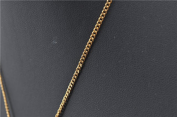 Authentic Christian Dior Gold Tone Chain Pendant Necklace CD J2913