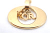 Authentic Christian Dior Gold Tone Chain Pendant Necklace CD J2913