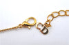 Authentic Christian Dior Gold Tone Chain Pendant Necklace CD J2913