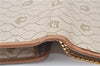 Auth Christian Dior Honeycomb Chain Shoulder Cross Bag PVC Leather Beige J2920