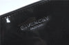 Authentic GIVENCHY Enamel Clutch Hand Bag Pouch Purse Black J2922