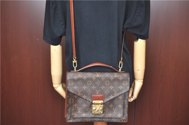 Authentic Louis Vuitton Monogram Monceau 2Way Shoulder Hand Bag M51185 LV J2931