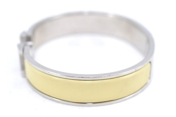 Authentic HERMES Bangle ClicH Silver Yellow J2938